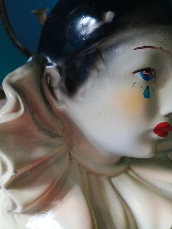 Lampe ancienne céramique Pierrot vintage