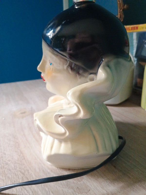 Lampe ancienne céramique Pierrot vintage