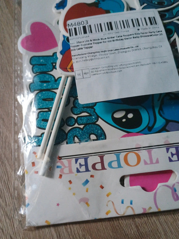 Lot 25 PCS Lillo et stitch Disney pour gâteau d'anniversaire cake topper happy Birthday