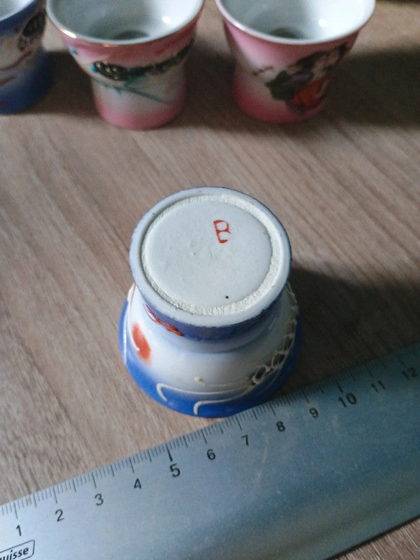 Lot 6 petits verres érotique à saké d'origine japonaise japonais Japon