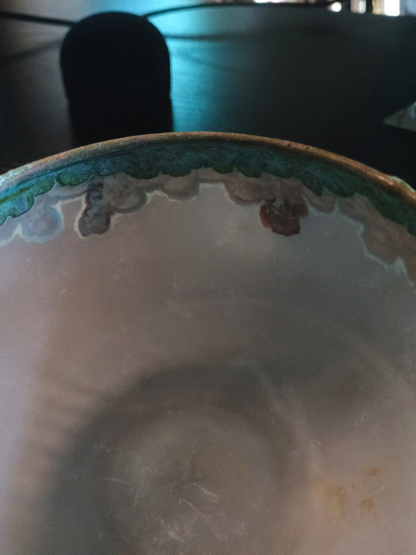 Pièce unique ! Coupe bol en verre et décors