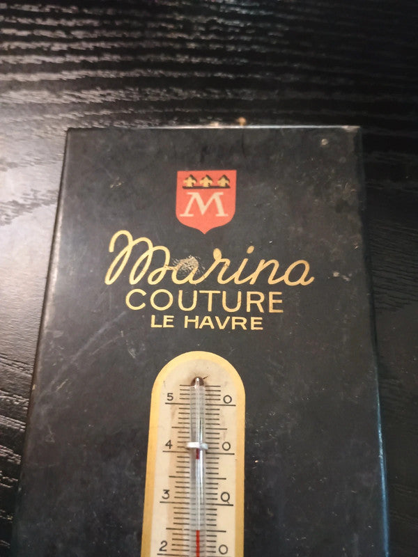 Ancien baromètre température Publicitaire Marina couture Le Havre