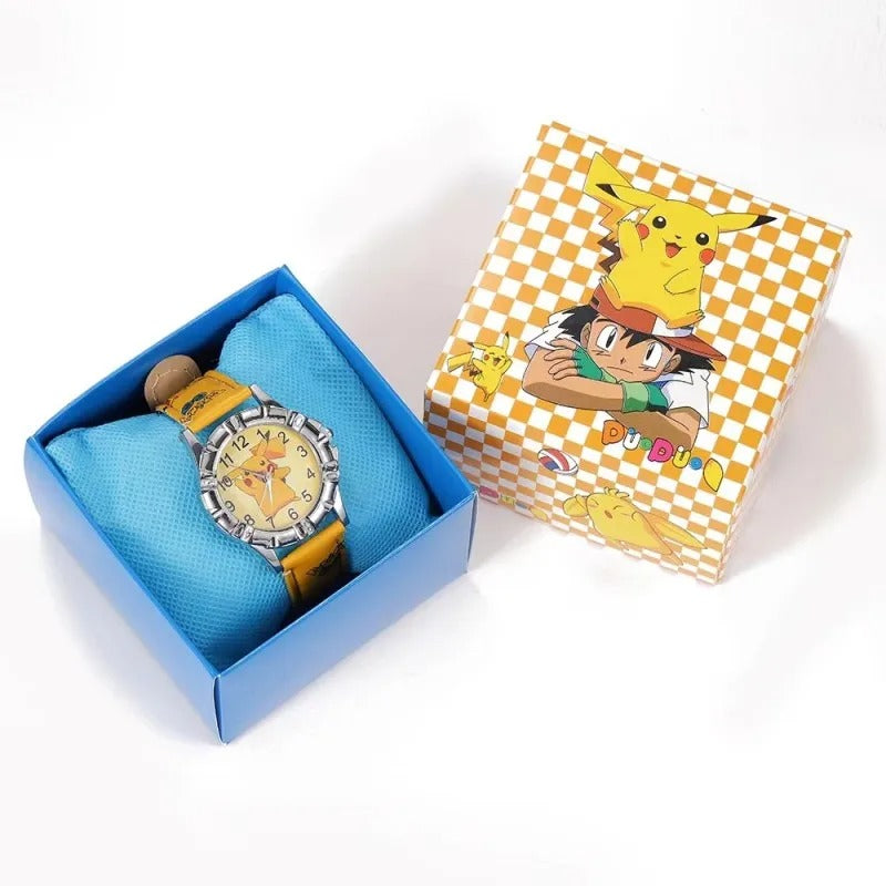 Montre Pokémon pour garçons et filles, dessin animé, boîte cadeau d'anniversaire pour enfants