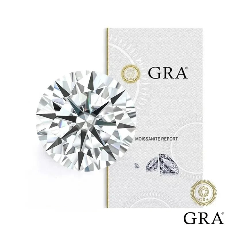 Moissanite pierre diamant cultivé en laboratoire white, 5mm - 0.5 CT
