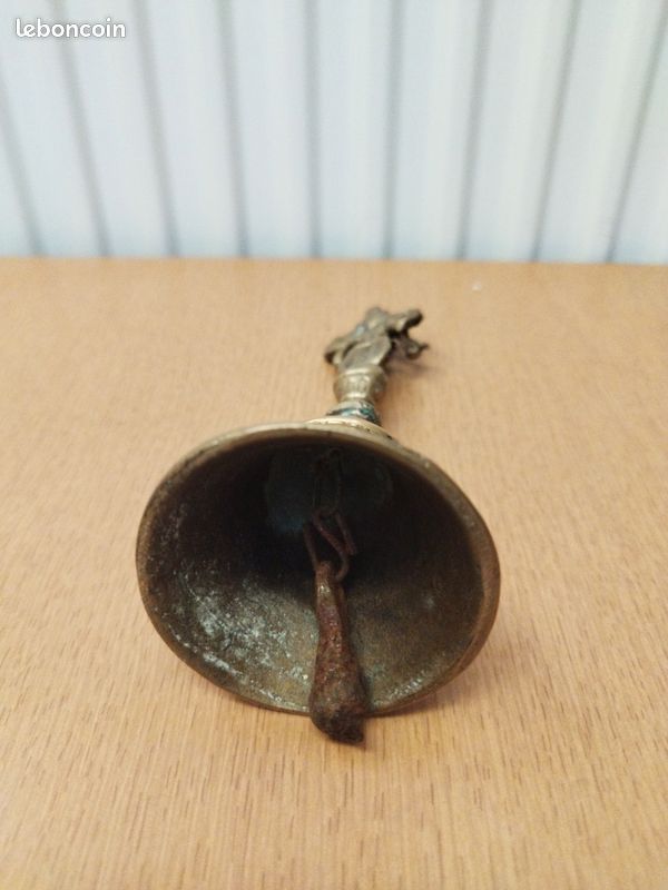 Magnifique ancienne Cloche en bronze du Népal, pièce unique, 16 cm de haut