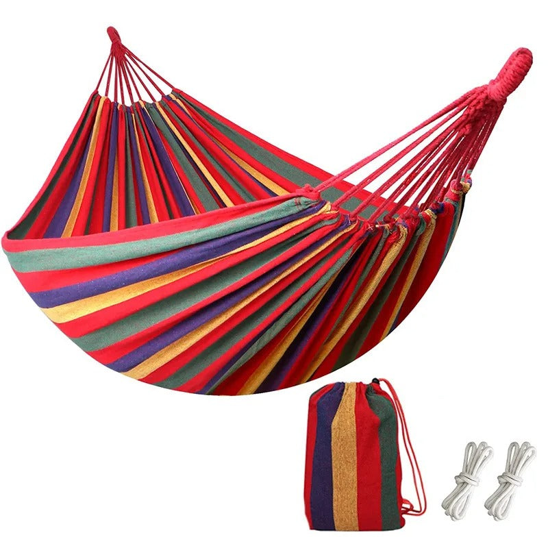 Hamac extérieur en toile avec cordes d'arbre portant jusqu'à 200 kg parfait pour jardin patio arrière-cour