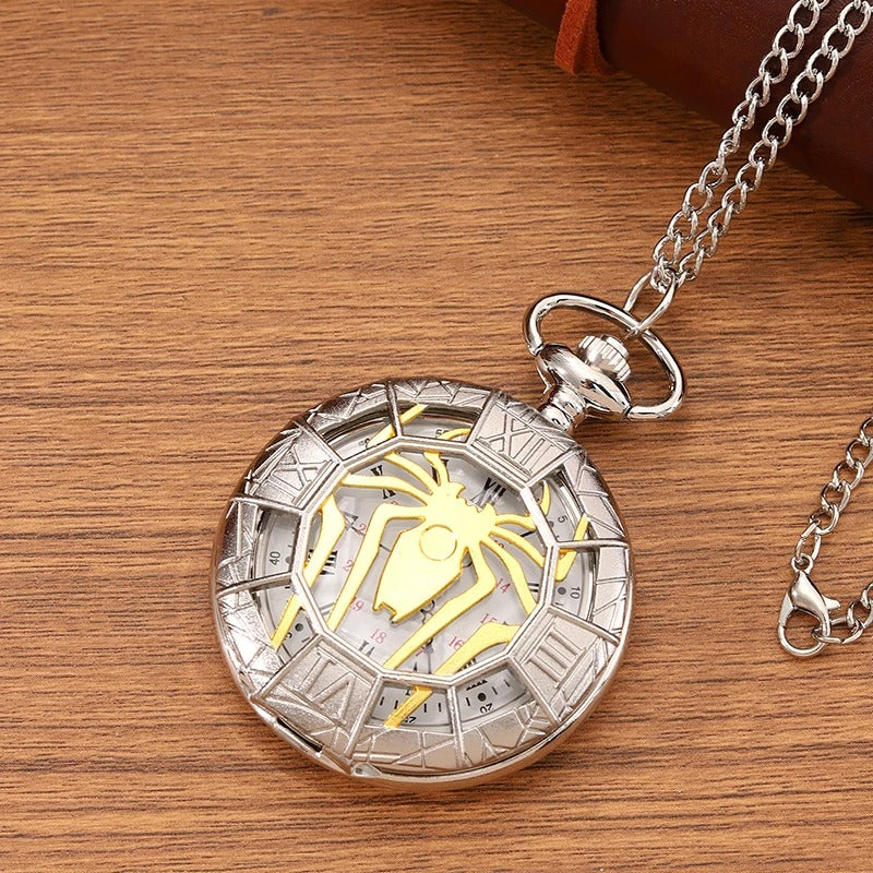 montre à gousset de poche avec chaîne Chiffre romain Quartz motif arraigné