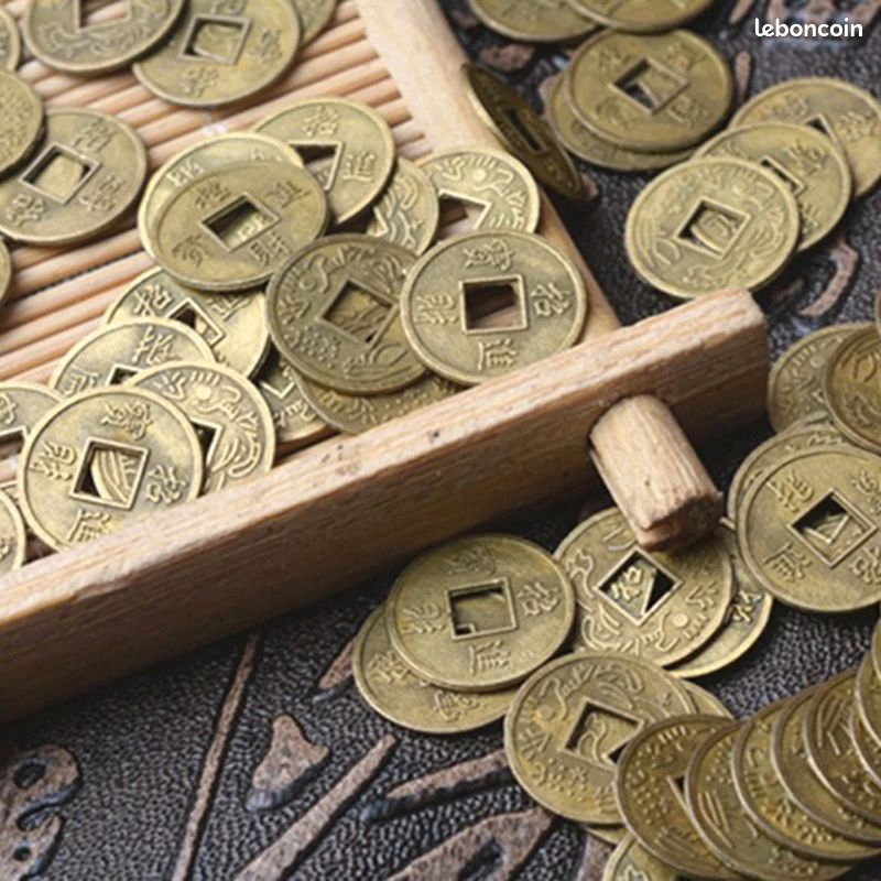 Pièces Chinoises Feng Shui Porte-Bonheur ChingPrairie, 100 Pièces, Empereur Antique, Fortune, Argent, Chance, Richesse