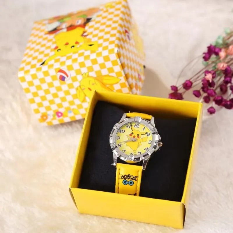 Montre Pokémon pour garçons et filles, dessin animé, boîte cadeau d'anniversaire pour enfants