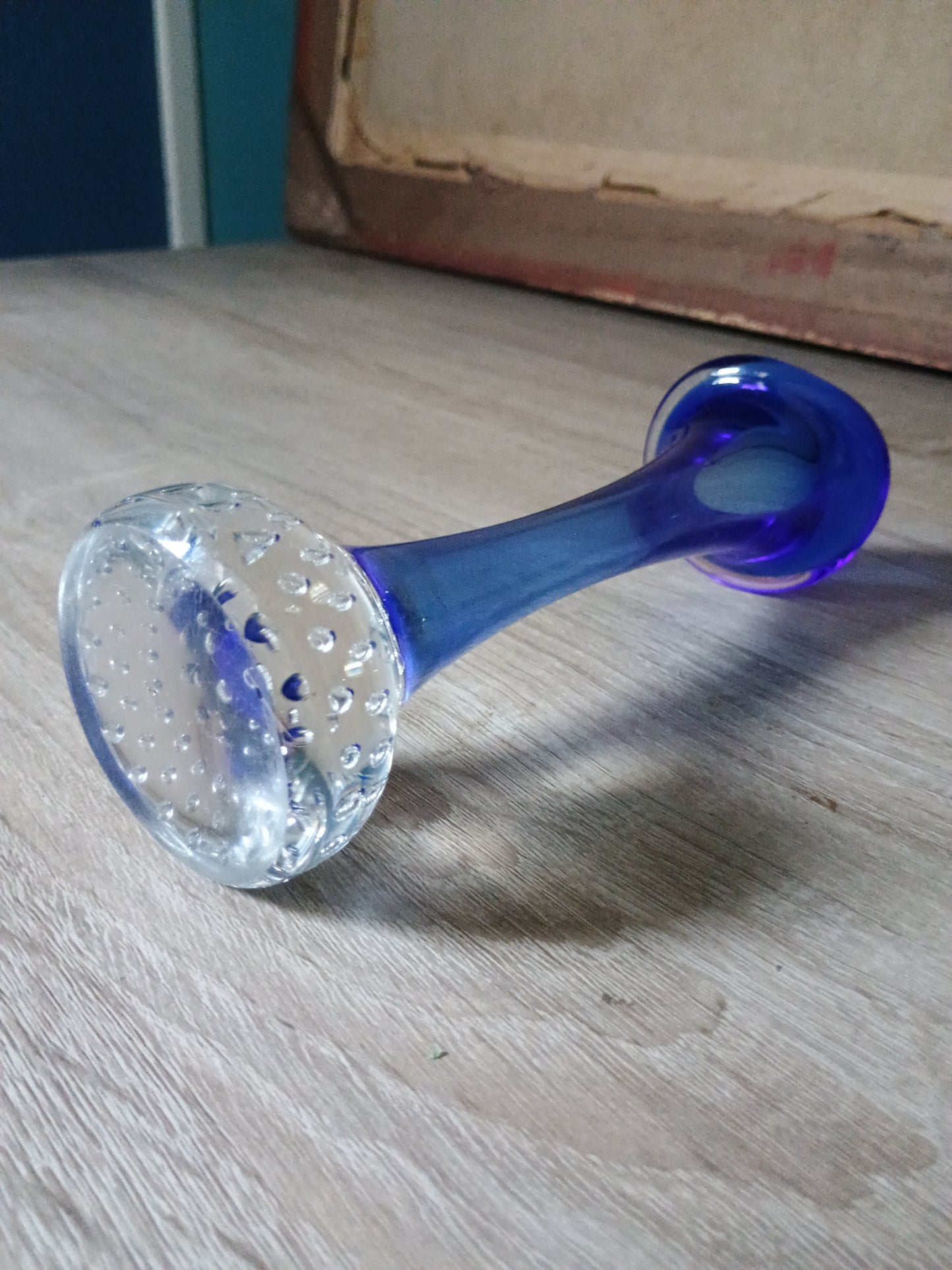 Bo Borgstrom & Aseda Glasbruk Sweden - Vase tulipe base bullée 1970s
