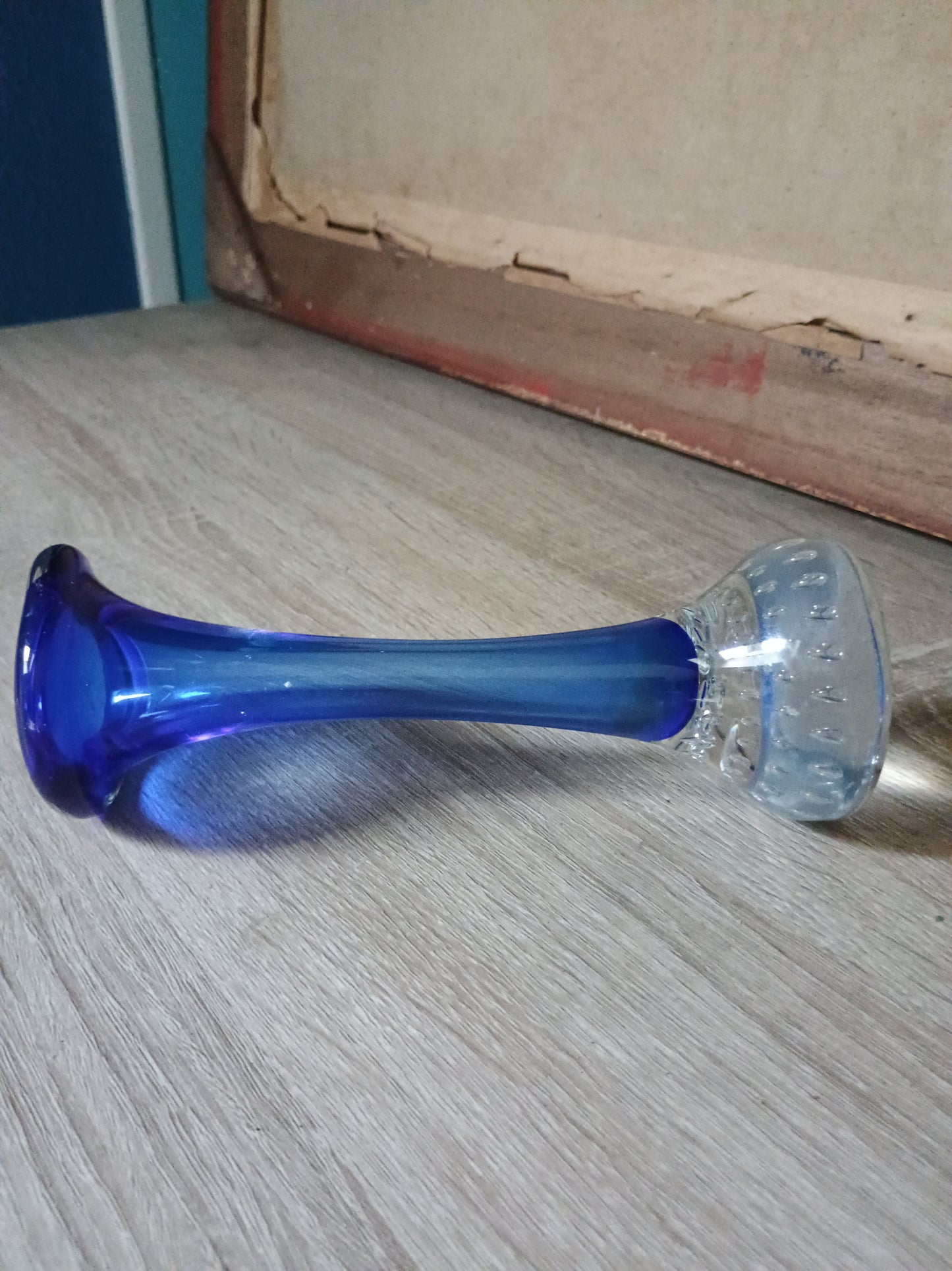 Bo Borgstrom & Aseda Glasbruk Sweden - Vase tulipe base bullée 1970s