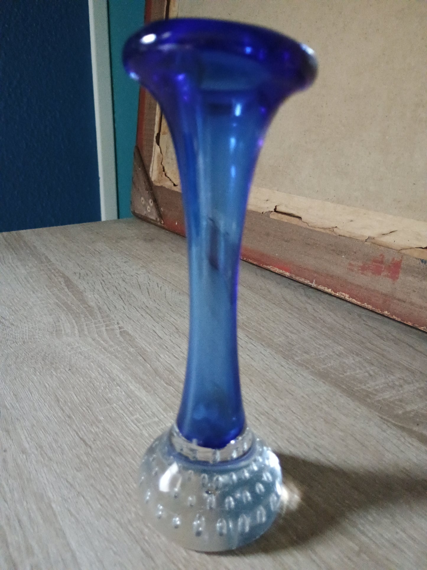 Bo Borgstrom & Aseda Glasbruk Sweden - Vase tulipe base bullée 1970s