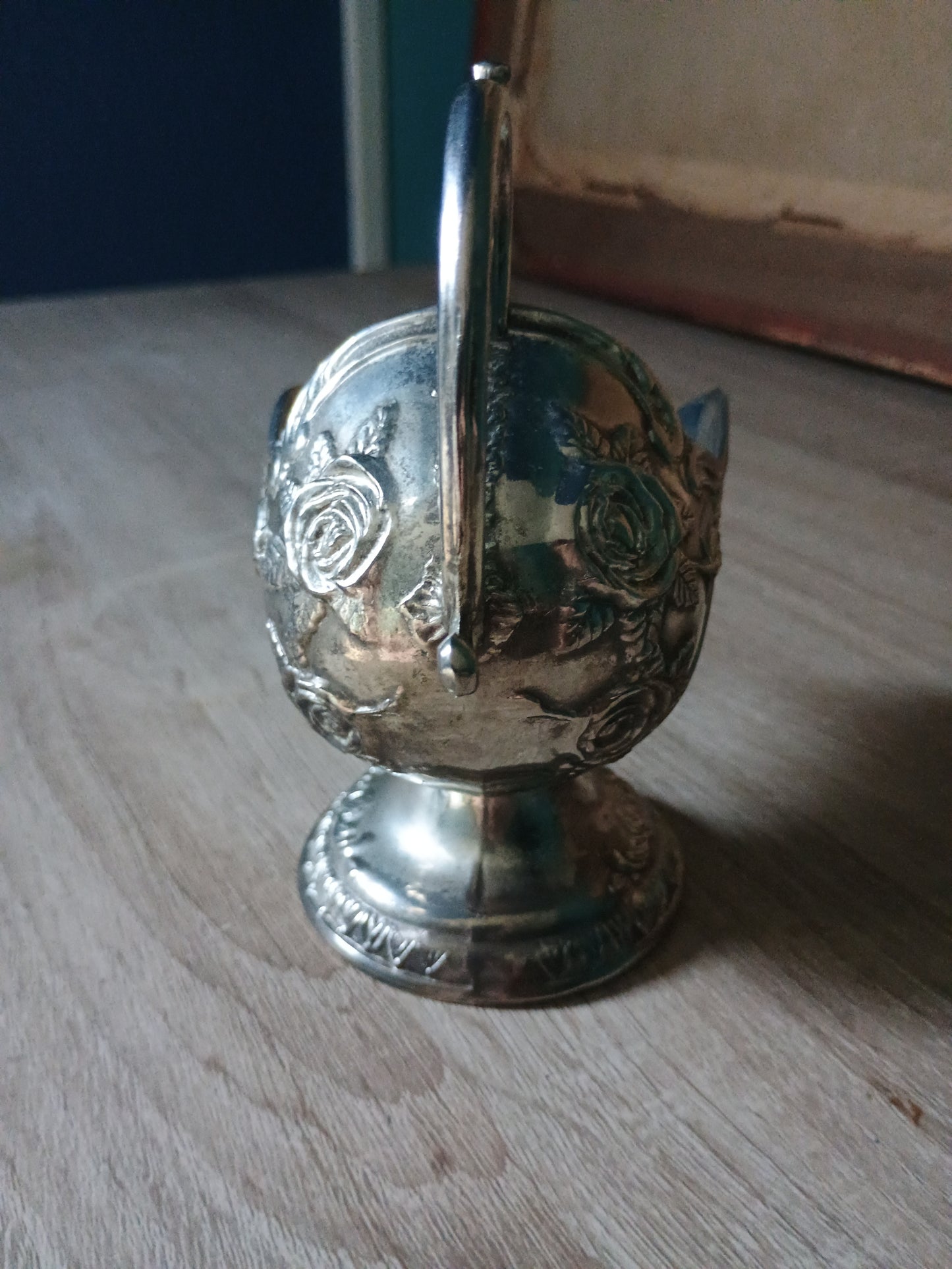 Ancien sucrier en alliage zing et plaqué argent
