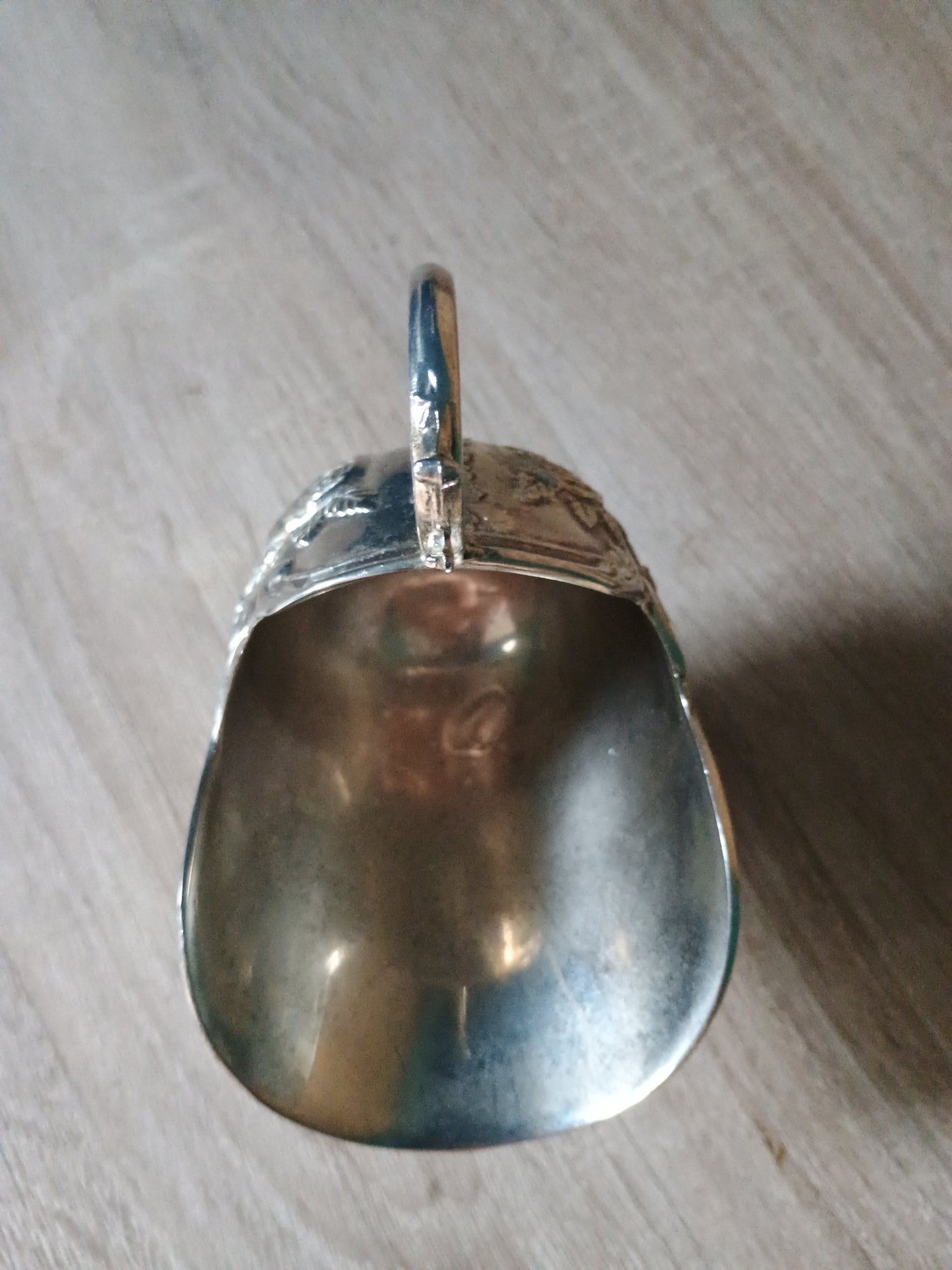 Ancien sucrier en alliage zing et plaqué argent