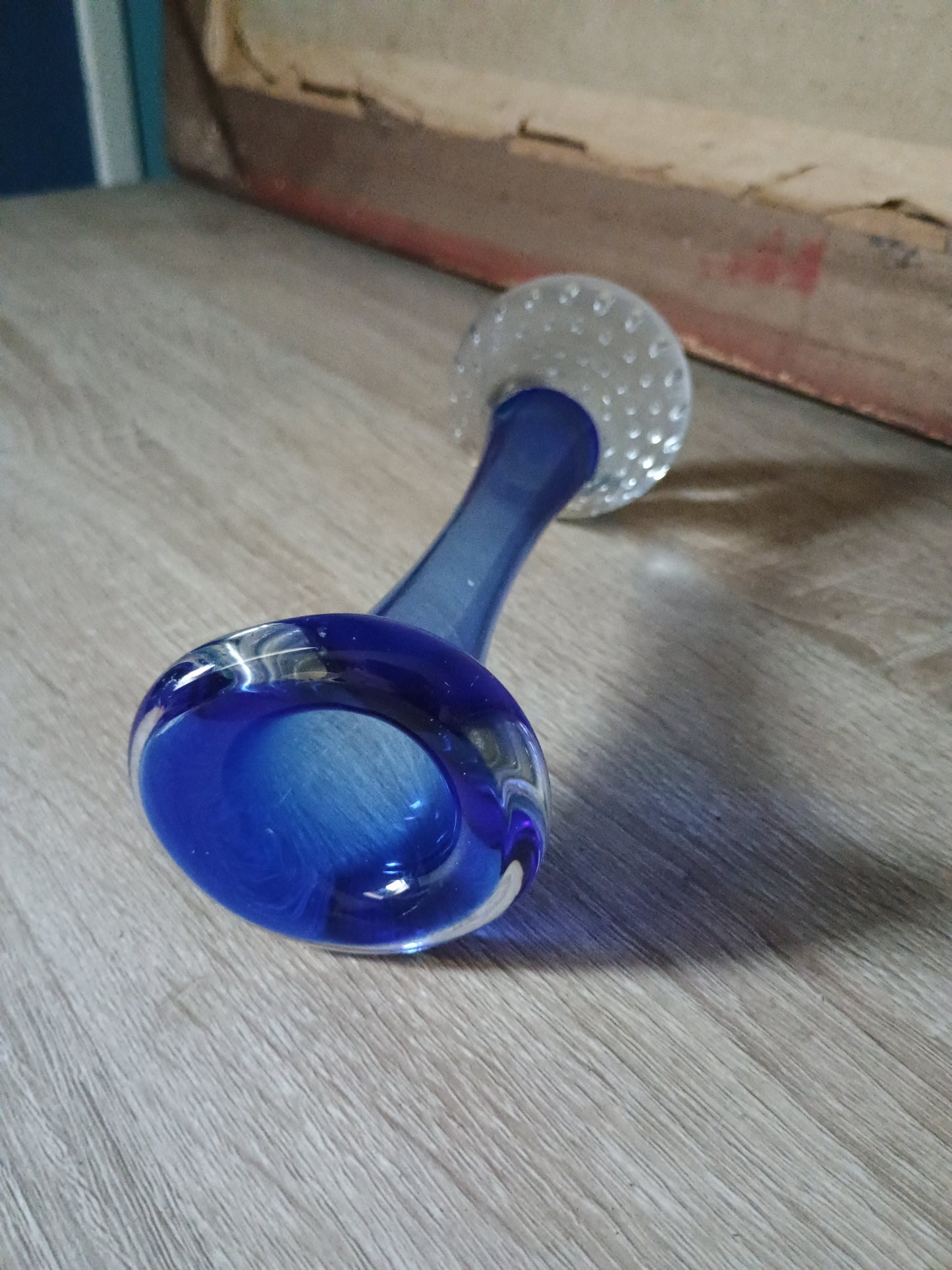 Bo Borgstrom & Aseda Glasbruk Sweden - Vase tulipe base bullée 1970s