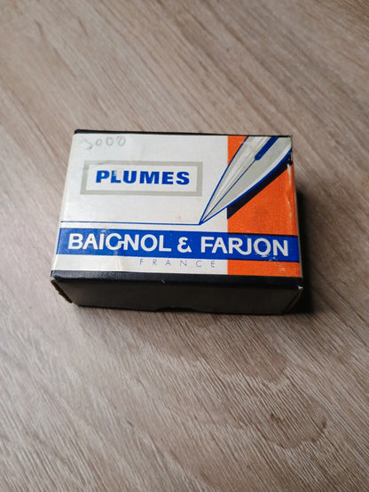 Rare Boîte de plumes Baignol & Farjon