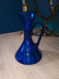 Carafe verre soufflé bleu océan bleuté Bord biseauté