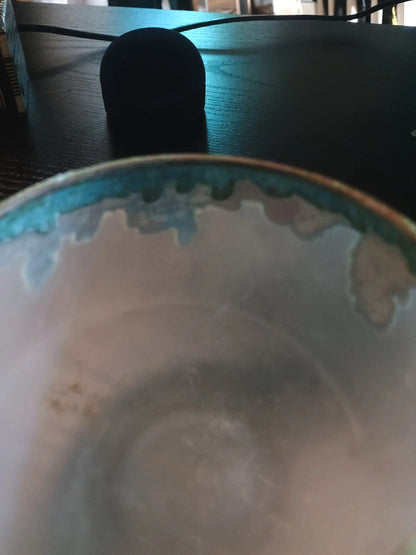 Pièce unique ! Coupe bol en verre et décors