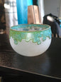 Pièce unique ! Coupe bol en verre et décors