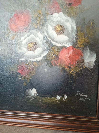 Antoon van Domburg Nature morte aux fleurs rouges et blanches Huile sur toile Pays-Bas 1920-1929