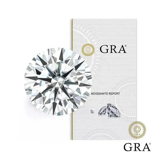 Moissanite pierre diamant cultivé en laboratoire white, 5mm - 0.5 CT