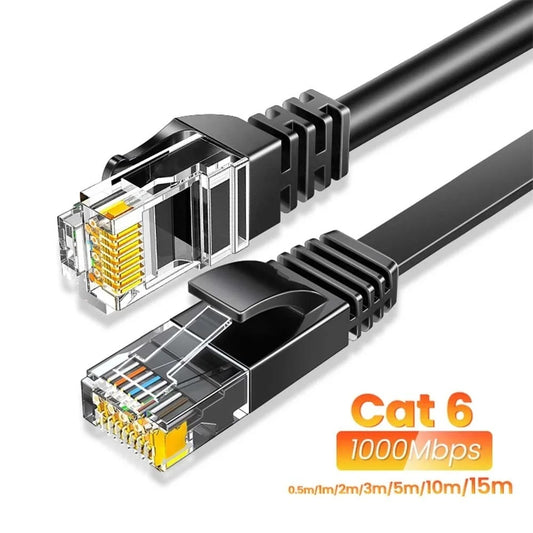Cat 6 câble Ethernet 165 pieds, extérieur et intérieur 10gbps prend en charge cat8 cat7 réseau, plat haute vitesse RJ45 Internet LAN Computer Solid Jumper avec clip pour routeur, modem, PS4 / 5, Xbox, jeux