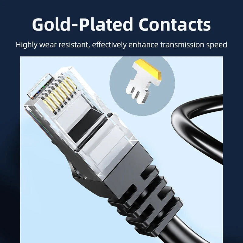 Cat 6 câble Ethernet 165 pieds, extérieur et intérieur 10gbps prend en charge cat8 cat7 réseau, plat haute vitesse RJ45 Internet LAN Computer Solid Jumper avec clip pour routeur, modem, PS4 / 5, Xbox, jeux
