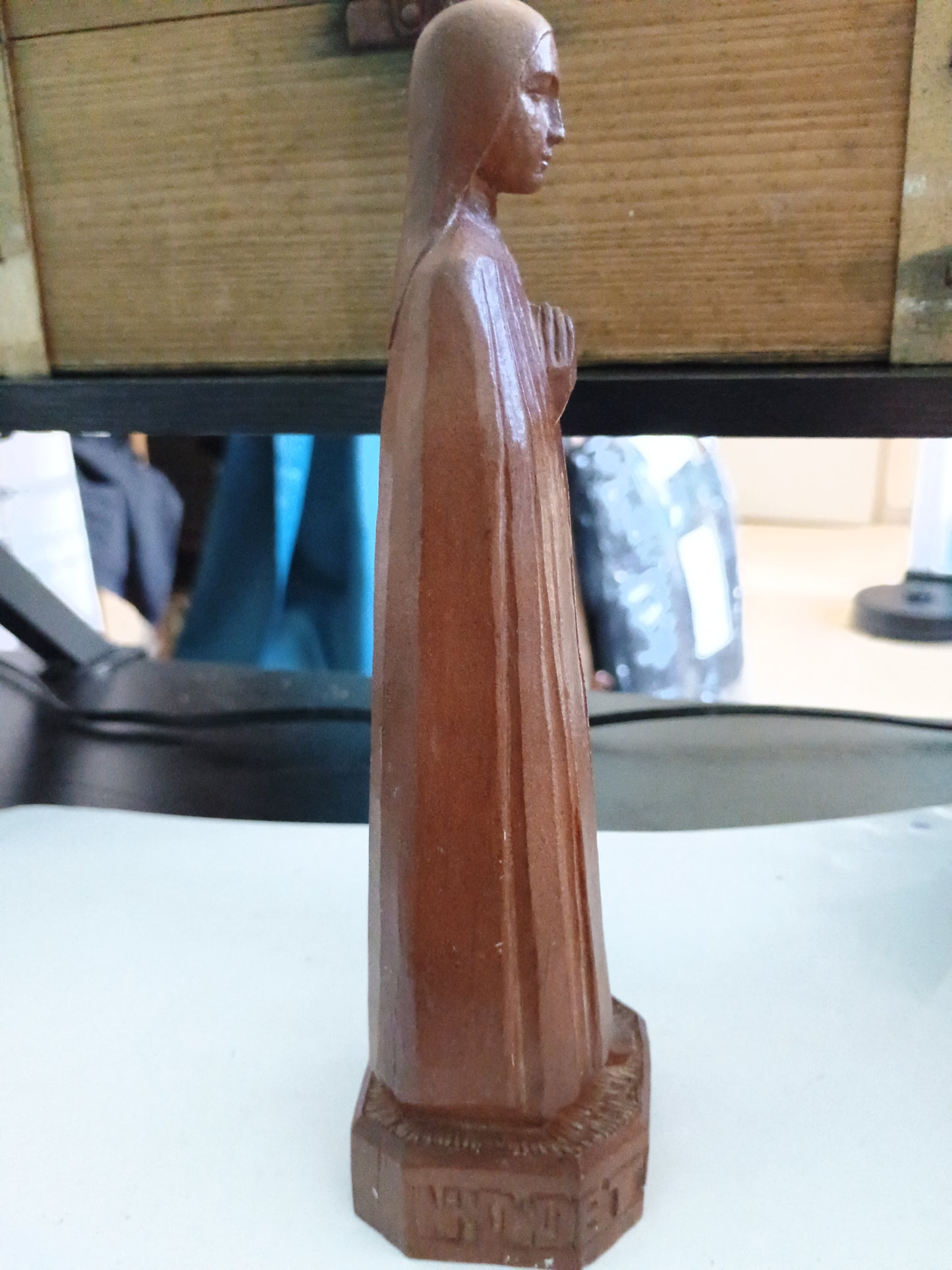 Statuette en bois N.D. de toute prudence col de l'Iseran