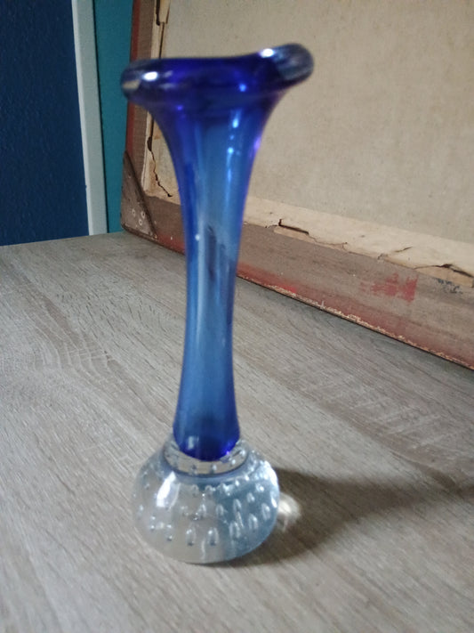 Bo Borgstrom & Aseda Glasbruk Sweden - Vase tulipe base bullée 1970s