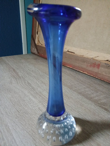 Bo Borgstrom & Aseda Glasbruk Sweden - Vase tulipe base bullée 1970s