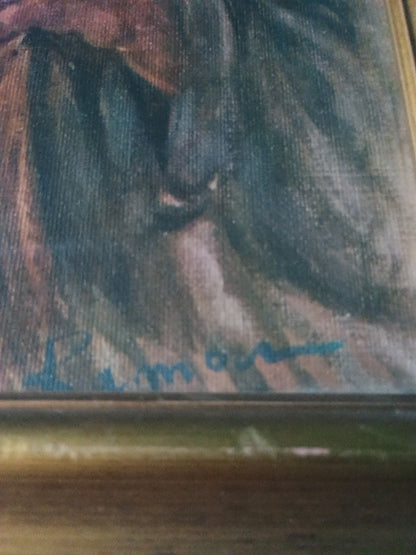 Magnifique peinture huile sur toile signée Ramon