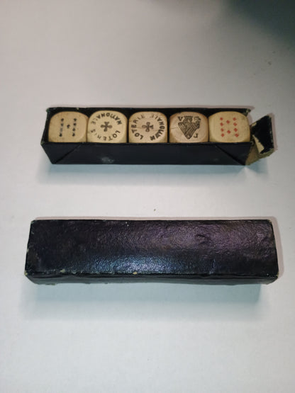 Ancien jeu de dés de Poker d'as Loterie Nationale