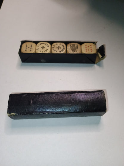 Ancien jeu de dés de Poker d'as Loterie Nationale